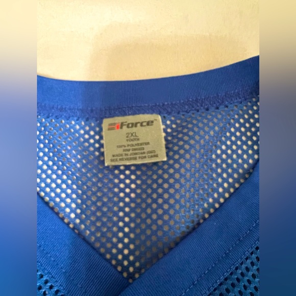 iforce blue mesh net Sports Jersey Tee Shirt Vintage unisex size 2XL youth - Picture 3 of 9